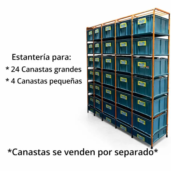 Estanteria Modular Imbra 4 Modulos | 24 canastas grandes + 4 pequeñas