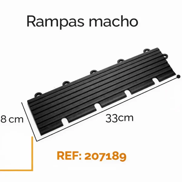 Rampa Plastica Modular 33Cm X 8Cm X 1.6Cm Macho | IMBRA Piso